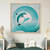 Dolphins in Harmony Framed Canvas Line Wall Art