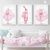 Beautiful Pink Ballerina Nursery Wall Arts | Kids Wall Art in Poster, Frames & Canvas
