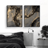 Black and Gold Abstract Set of 2 Wall Arts