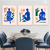 Blue Silhouette Wall Art Set of 3 | (Woman Silhouette Office Wall Art Sets ) | Minimalist Arts