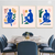 Blue Silhouette Wall Art Set of 3 | (Woman Silhouette Office Wall Art Sets ) | Minimalist Arts