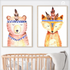 Boho Fox & Bear Set of 2 Nursery Wall Arts