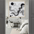 Celestial Flow Monochrome Abstract Wall Art