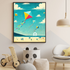 Colorful Kite Flying on Beach Wall Art Print