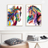 Colourful Horses Set of 2 Wall Arts