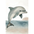 Dolphin Minimalist Wall Art – Ocean Wildlife Watercolor Print Material