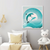 Dolphins in Harmony Framed Canvas Line Wall Art Print Material