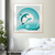 Dolphins in Harmony Framed Canvas Line Wall Art Print Material