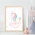 Dreamy Unicorn Kids Nursery Wall Arts | Animals Pink Wall Art in Poster, Frames & Canvas