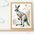 Elegant Kangaroo Minimalist Wall Art – Australian Wildlife Botanical Print Decor Print Material