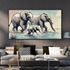 Elephants in the Stream Wall Art Print