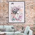 Floral Dreamscape Portrait Flowers and Woman Wall Art Print Material