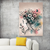 Floral Harmony Dream Flowers and Woman Wall Art Print Material