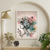 Floral Harmony Dream Flowers and Woman Wall Art Print Material