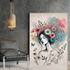 Floral Reverie Flowers and Woman Canvas Wall Art