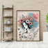 Floral Reverie Flowers and Woman Wall Art Poster Print