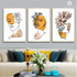 Floral Women in Line Art Set of 3 Wall Arts