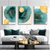 Golden Cobalt Abstract Wall Art Set of 3 | (Geometric Living Room Wall Art Sets ) | Minimalist Arts