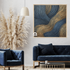 Golden Currents Luxurious Abstract Wall Art