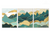 Golden Mountain Luxurious Abstract Wall Art Set of 3 | (Mountain Living Room Wall Art Sets ) | Minimalist Arts