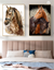 Horses Animal Wall Art Set of 2 | (Horses Animals Bedroom Wall Art Sets) | Minimalist Arts