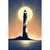 Lighthouse Under Moonlight Wall Art Print Print Material