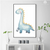 Little Blue Dinosaur Nursery Wall Art | Kids Wall Art in Poster, Frames & Canvas