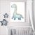 Little Blue Dinosaur Nursery Wall Art | Kids Wall Art in Poster, Frames & Canvas