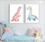 Little Blue Dinosaur Nursery Wall Art | Kids Wall Art in Poster, Frames & Canvas