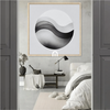 Lunar Horizon Monochrome Abstract Wall Art Print Material