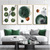 Luxury Green Geometric Wall Art Set of 3 | (Geometric Luxurious Abstract Wall Art Sets ) | Minimalist Arts