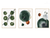 Luxury Green Set Of 3 Wall Arts Print Material