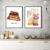 Macaron & Cake Food Wall Art Set of 2 | (Food Kitchen & Dining Wall Art Sets ) | Minimalist Arts