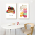 Macaron & Cake Food Wall Art Set of 2 | (Food Kitchen & Dining Wall Art Sets ) | Minimalist Arts