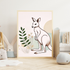 Minimalist Kangaroo Line Art – Australian Wildlife Botanical Print Decor