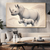 Mother and Calf Rhino Wall Art Print Print Material