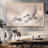 Pelicans in Flight Wall Art Print