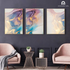 Pink Luxurious Abstract Set of 3 Wall Arts