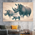 Rhino Family in Motion Wall Art Print Print Material