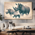 Rhino Family in Motion Wall Art Print Print Material