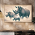 Rhino Family in Motion Wall Art Print Print Material