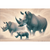 Rhino Family in Motion Wall Art Print Print Material