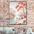 Riverbank Autumn – Trees, Botanical Autumn Canvas Wall Art Print Decor