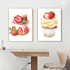 Strawberry Pastries Set of 2 Desert Wall Arts