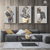 Striking Golden Abstract Wall Art Set of 3 | (Luxurious Abstract Wall Art Sets ) | Minimalist Arts
