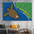 Turtle Dreaming – Journey to Shore - Aboriginal Canvas Wall Art Print Material