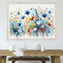 Vivid Bloom Flowers Blue and Red Floral Garden Wall Art