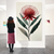 Waratah Bloom – Minimalist Australian Botanical Canvas Wall Art Print Decor Print Material