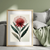 Waratah Bloom – Minimalist Australian Botanical Canvas Wall Art Print Print Material