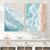Water Coloured Beach Abstract Wall Art Set of 2 | (Beach Abstract Bedroom Wall Art Sets) | Minimalist Arts
